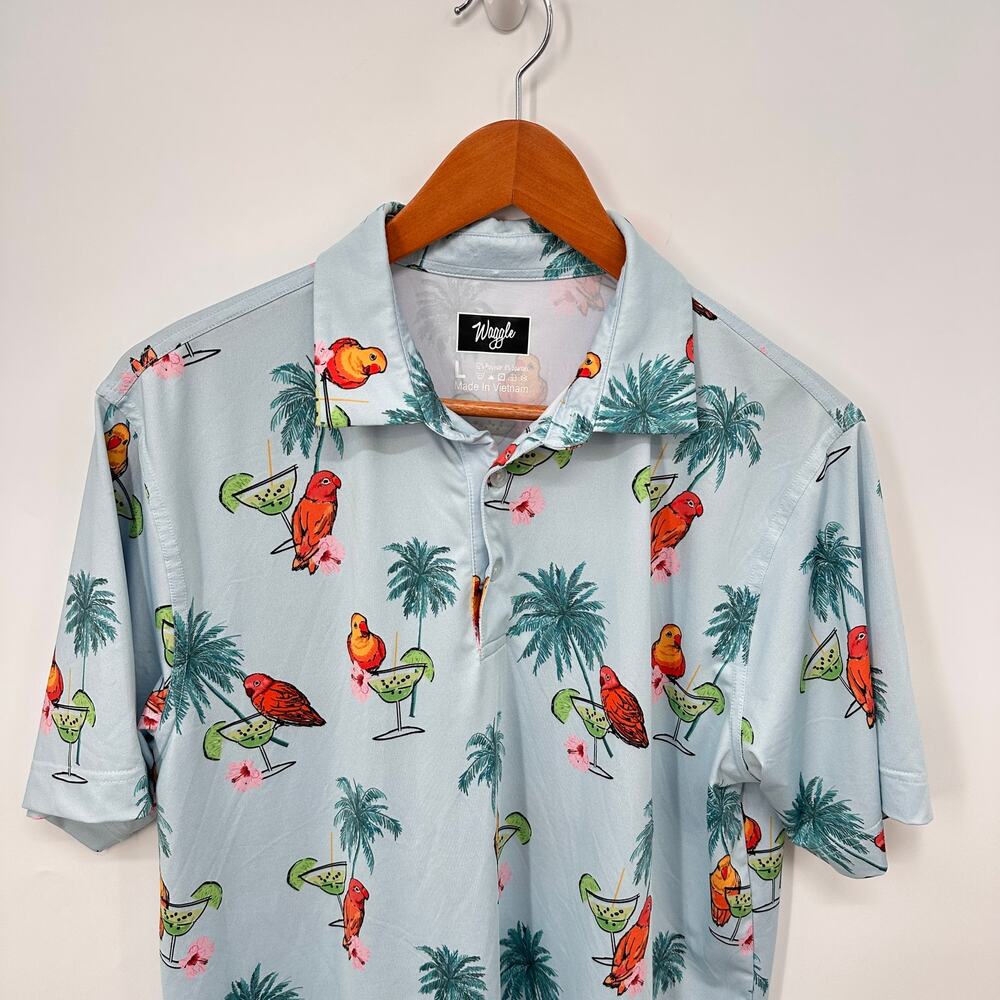 WAGGLE Men's Pargarita Performance Golf Polo // L - Picture 2 of 8